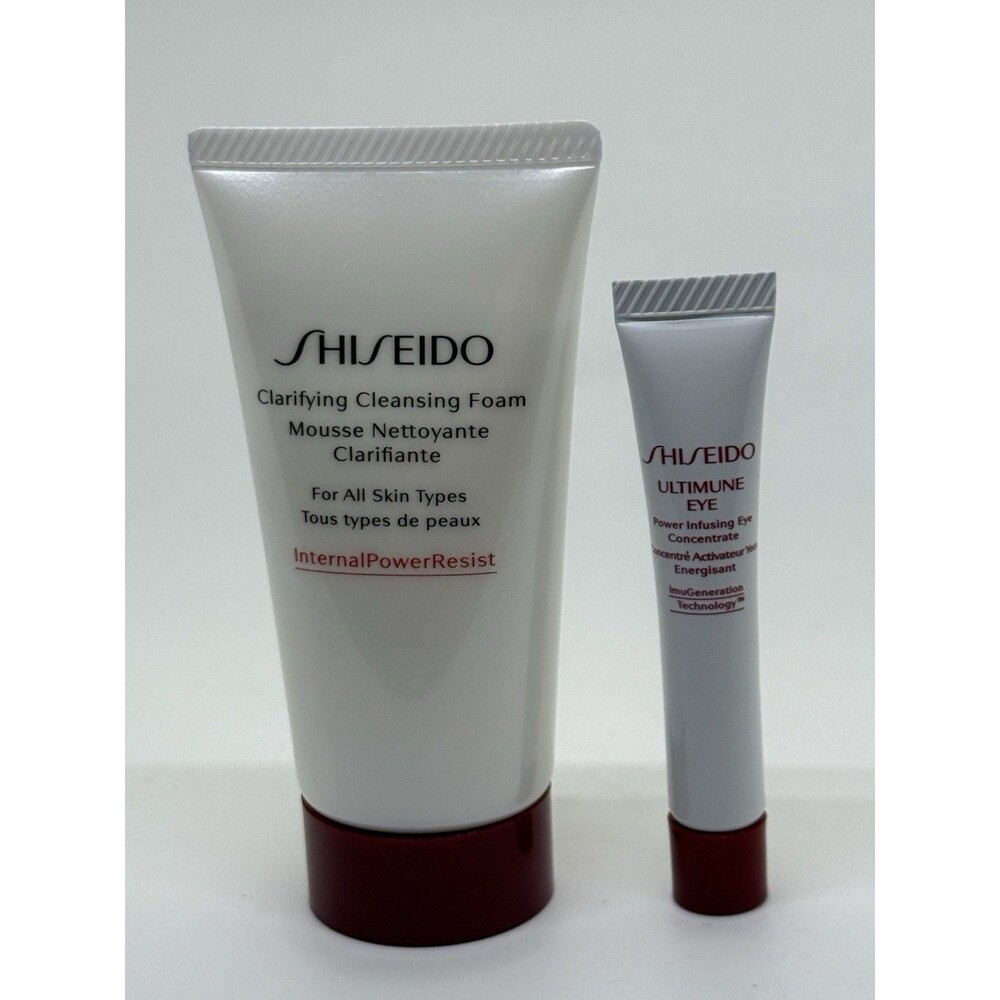 Shiseido Clarifying Cleansing Foam 1.8oz/50mL & Ultimune Power Eye .18oz/5mL